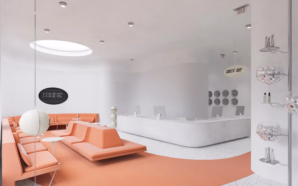 Lobby and check-in area at Smilery